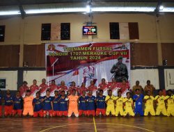 Semarakkan HUT Ke-79 Republik Indonesia, Dandim Merauke Gelar Turnamen Futsal