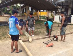 Meriahkan HUT RI, Satgas TMMD ke 121 Kodim 0904/Psr Gotong Royong Bersama Warga