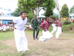 Meriahkan HUT RI Ke-79, Satgas TMMD Kodim 1801/Manokwari Gelar Berbagai Lomba Kepada Anak-Anak Kampung Kwau