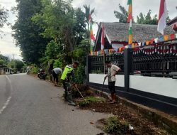 Babinsa Bandar Dua Gelar Karya Bakti Bersama Warga untuk Ciptakan Lingkungan Bersih