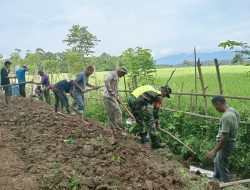Dukung Ketahanan Pangan: Babinsa Bersama Warga Bersihkan Irigasi di Desa Empeh
