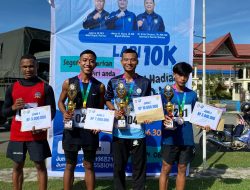 Kebanggaan !!! Satgas Pamtas Yonarhanud 12/SBP menyabet Juara Lomba Lari 10K Malinau Run