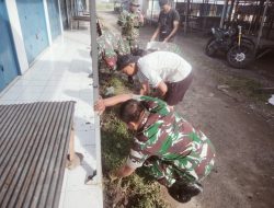 Koramil-05/Patampanua Kodim 1404/Pinrang Bersama Masyarakat Kerja Bakti Bersihkan Pasar