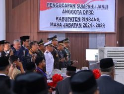 Dandim 1404/Pinrang Hadiri Pelantikan Anggota DPRD Kab. Pinrang Periode 2024 – 2029