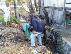 Personel Koramil 1405-05/Mallusetasi Bersama Masyarakat Gelar Karya Bakti Pembersihan Drainase di Desa Kupa