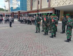 Personel Koramil 1405-06/Barru Bersama Polres dan Satpol PP Laksanakan Pengamanan Pendaftaran Bakal Calon Bupati Barru