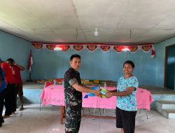 Danramil 04/Misol mendapingi Dinas BNPB Raja Ampat Berikan Bantuan Sembako kepada Masyarakat Korban Banjir