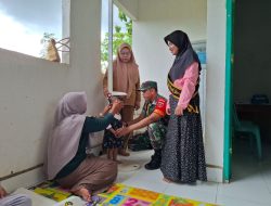 Meningkatkan Pelayanan Kesehatan Cegah Stunting, Babinsa Tonra Dampingi Kader Posyandu 