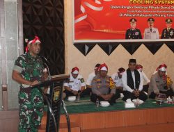 Dandim 1404/Pinrang Hadir dalam acara Cooling System Deklarasi Damai Tiga Pilar di Polres Pinrang
