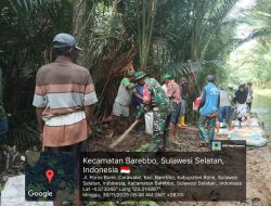 Babinsa Koramil 1407-07/Tanete Riattang Gelar Kerja Bakti Bersama Warga Di Kelurahan Biru