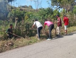 Antisipasi Banjir, Koramil 1407-16/Tonra Ajak Warga Desa Muara Bersihkan Saluran Air