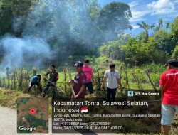 Aksi Nyata Babinsa Koramil 1407-16/Tonra : Gerakkan Semangat Gotong Royong Bersihkan Jalan di Dusun Bulie