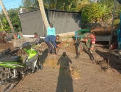 Lestarikan Budaya Gotong Royong, Babinsa Koramil 1407-08/Lamuru Gelar Karya Bhakti Di Mattampawalie