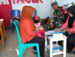 Babinsa Mattirowalie Koramil 1407-07/Tanete Riattang Pantau Pertumbuhan Anak Di Posyandu