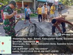 Percepat Pembangunan Fasilitas Ibadah, Babinsa Koramil 05/Ulaweng Gelar Kerja Bakti