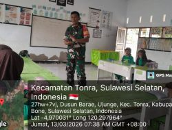 Babinsa Desa Ujunge Koramil 1407-16/Tonra Laksanakan Binwanwil Di SD Negeri 250 Ujunge