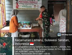 Pastikan Gizi Seimbang, Babinsa Lamuru Kodim 1407/Bone Pantau Langsung Posyandu Torakkala
