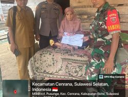 Babinsa Pusungnge Koramil 1407-03/Cenrana Kodim Bone Kawal Penyaluran BLT DD Triwulan I Tahun 2026