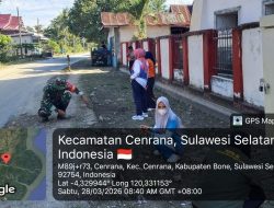 Perkuat Kemanunggalan, Babinsa Koramil 1407-03/Cenrana Pimpin Pembersihan Lingkungan Di Nagauleng