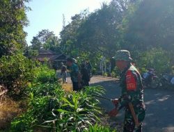 Bahu-Membahu Di Jalan Desa, Babinsa Ponre Kodim 1407/Bone Dan Warga Kompak Kerja Bakti