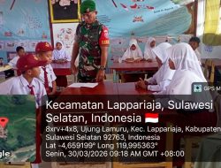 Semangat Baru Di Hari Pertama : Babinsa Koramil 1407-09/Lapri Motivasi Siswa SD Inpres 3/77 Ujung Lamuru