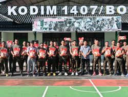 Dandim 1407/Bone Bagikan Puluhan Karung Beras, Suntik Moral Dan Soliditas Prajurit