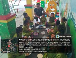 Tanamkan Jiwa Patriot Sejak Dini, Babinsa Koramil 1407-03/Cenrana Kodim Bone Sapa Ceria Murid TK Imariamah