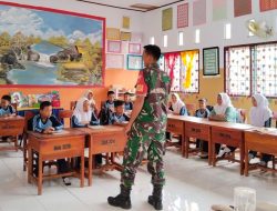 Dukung Pendidikan Generasi Muda, Babinsa Koramil Lapri Kodim 1407/Bone Motivasi Siswa Untuk Rajin Belajar