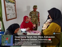 Dukung Pelayanan Kesehatan Desa, Babinsa Ujung Tanah Koramil 1407-15/Mare Turut Dampingi Kegiatan Posyandu