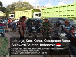 Pastikan Situasi Kondusif, Babinsa Ramil Kahu Kodim 1407/Bone Bersama Pemerintah Setempat Amankan SPBU Labuaja