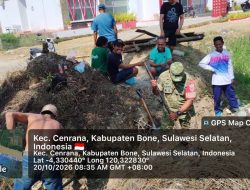 Cegah Saluran Tersumbat, Babinsa Cenrana Kodim 1407/Bone Dan Warga Bergerak Bersihkan Lingkungan