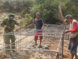 Babinsa Koramil 12/Cina Kodim 1407/Bone Dampingi Pembangunan Jembatan Beton, Dukung Akses Warga Cinennung