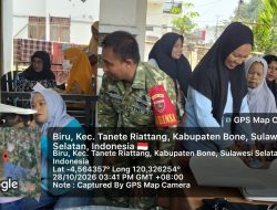 Babinsa Koramil 07/Tanete Riattang Kodim 1407/Bone Dampingi Pelaksanaan Posyandu Bongsai Di Kelurahan Biru